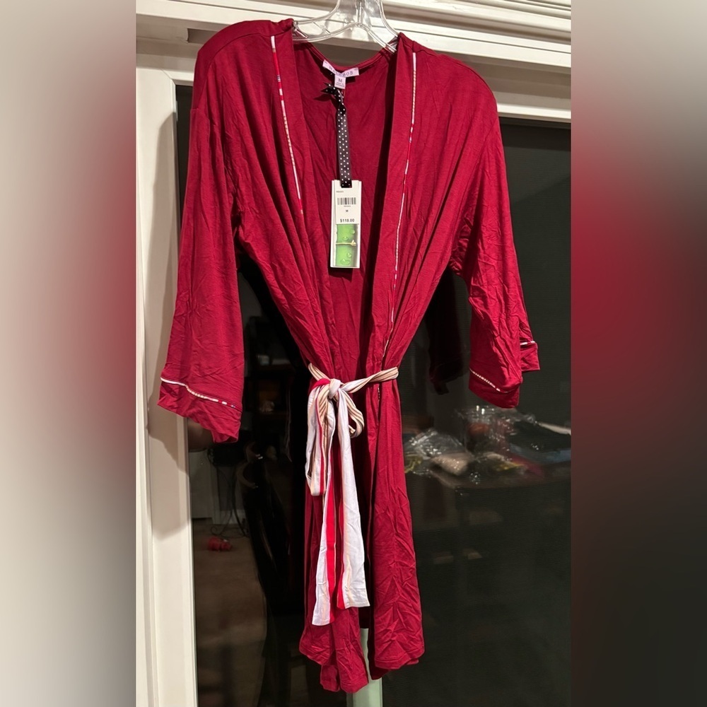 Hale Bob Burgundy Women's Robe - Picture 3 of 11